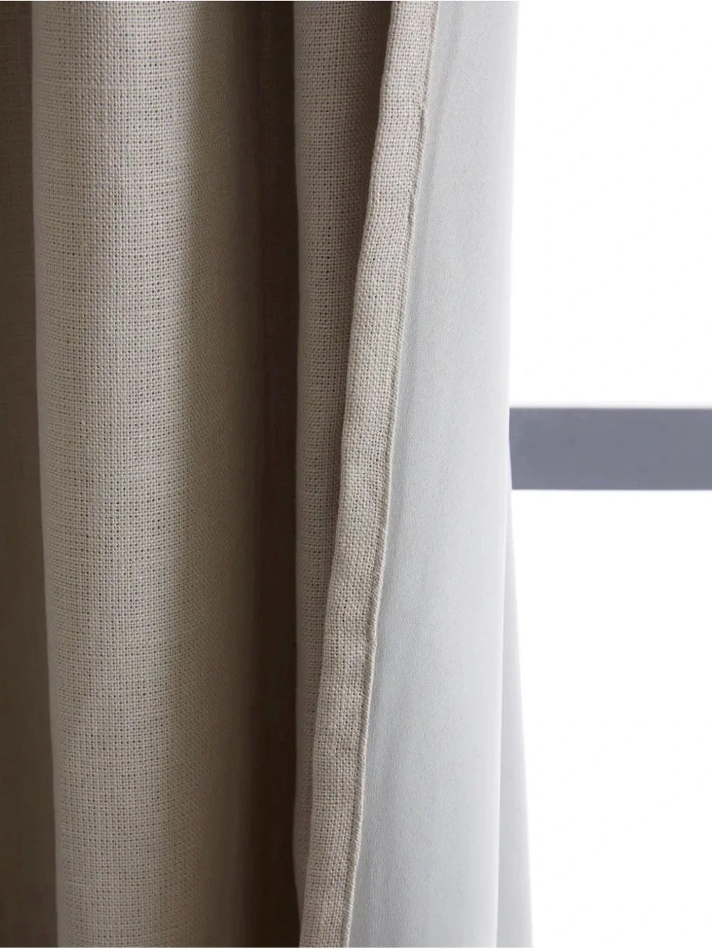 48” x 96” European Linen Room Darkening Curtain - Single Panel in CREAM